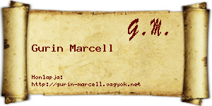 Gurin Marcell névjegykártya
